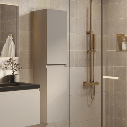 Ensemble meuble suspendu avec vasque noire - Greige - 60 cm - Sorrento
