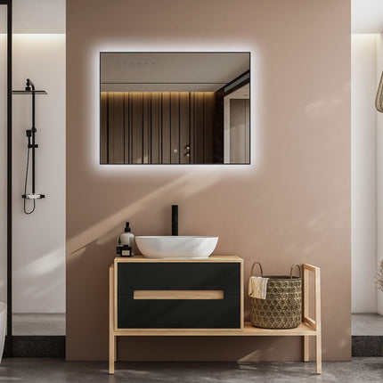 Miroir LED avec fonction anti-buée - 80 x 60 cm - LYON