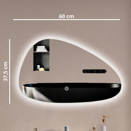 Miroir LED anti-buée réglable - 60 cm - Malaga