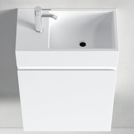 Meuble suspendu blanc brillant avec vasque blanche - 40 cm - MALIBU