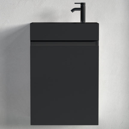 Meuble WC suspendu avec vasque intégrée - noir - 40 cm - Malibu