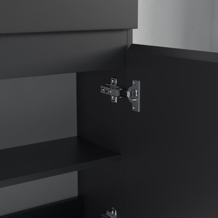 Meuble WC suspendu avec vasque intégrée - noir - 40 cm - Malibu