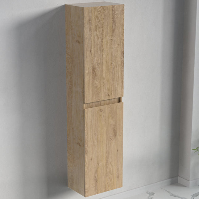 Colonne de rangement suspendue avec fermeture douce - chêne clair - 35 cm - Marbella