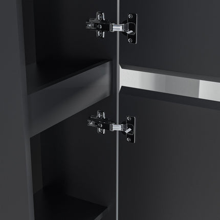 Armoire colonne design épuré sans poignées - noir mat - 35 cm - Marbella