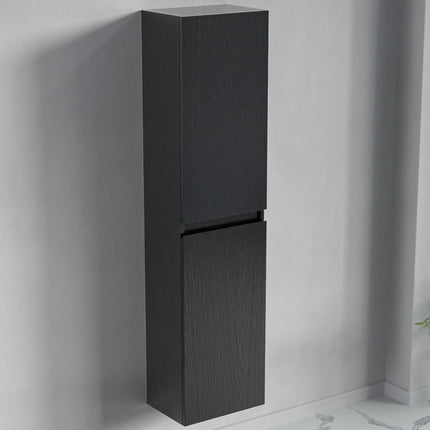 Armoire colonne suspendue finition chêne noir - 35 cm - Marbella