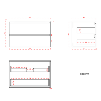Meuble de salle de bain suspendu design épuré avec vasque en marbre minéral - blanc - 80 cm - Marenza