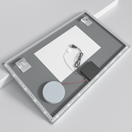 Miroir de salle de bain anti-buée avec éclairage LED modulable - 100 x 60 cm - Marseille