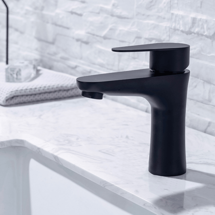 Mitigeur lavabo design moderne finition noire mate - Mary
