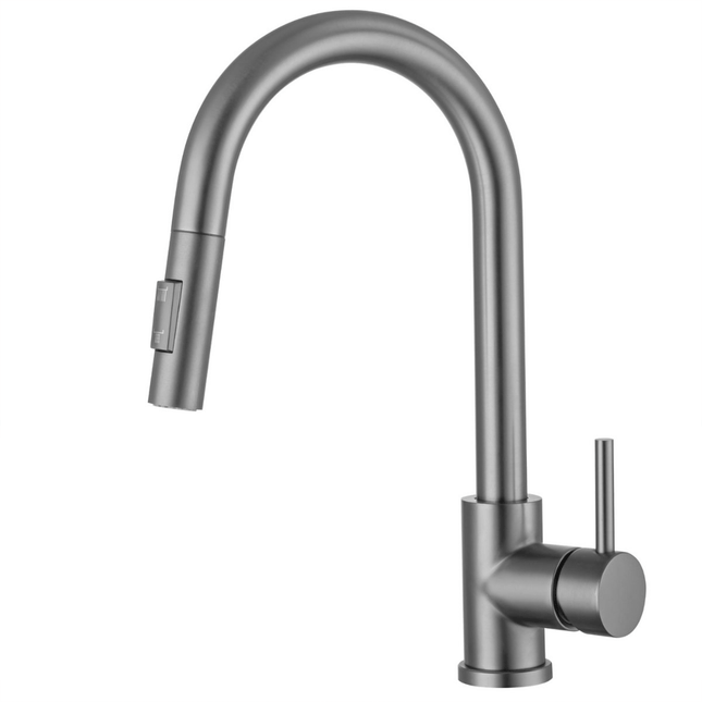 Mitigeur de cuisine design Gun Metal avec bec extractible - Gun Metal - Mason