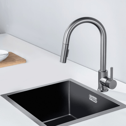 Mitigeur de cuisine design Gun Metal avec bec extractible - Gun Metal - Mason