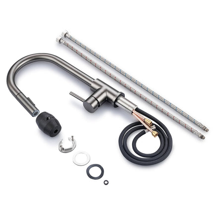 Mitigeur de cuisine design Gun Metal avec bec extractible - Gun Metal - Mason