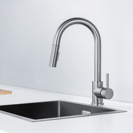 Mitigeur de cuisine design Gun Metal avec bec extractible - Gun Metal - Mason