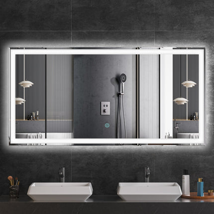 Miroir LED chauffant anti-buée - 120 cm - MEMPHIS