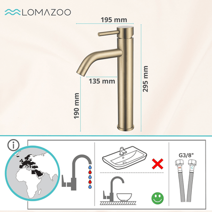 Robinet lavabo doré avec vasque - Midas DS CONCEPT