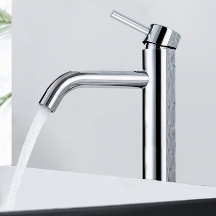 Robinet mélangeur lavabo chromé avec vasque posée sur plan - Némésis