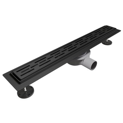 Caniveau de douche en acier inoxydable finition noir mat - 80 cm - DS CONCEPT