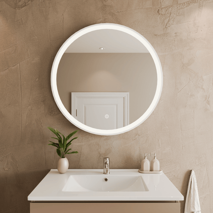 Miroir de salle de bain LED avec fonction anti-buée - blanc - 80 cm - Oslo