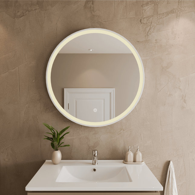Miroir de salle de bain LED avec fonction anti-buée - blanc - 80 cm - Oslo