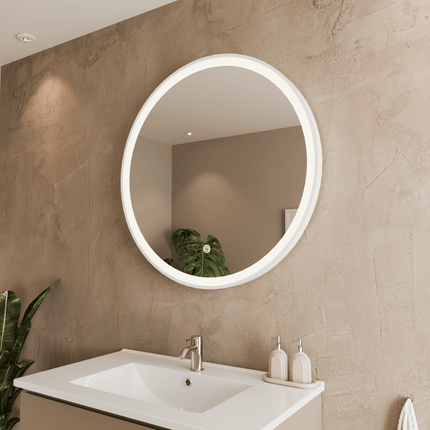 Miroir de salle de bain LED avec fonction anti-buée - blanc - 80 cm - Oslo