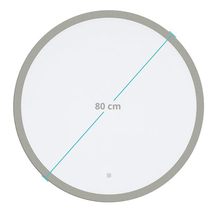 Miroir de salle de bain LED avec fonction anti-buée - blanc - 80 cm - Oslo