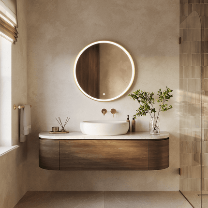 Miroir de salle de bains avec fonction anti-buée et éclairage LED réglable - 80 cm - PARIS