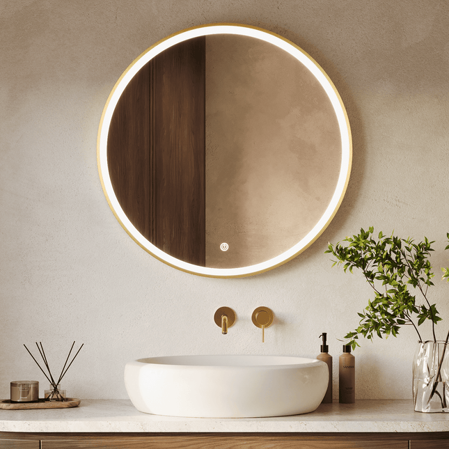 Miroir de salle de bains avec fonction anti-buée et éclairage LED réglable - 80 cm - PARIS