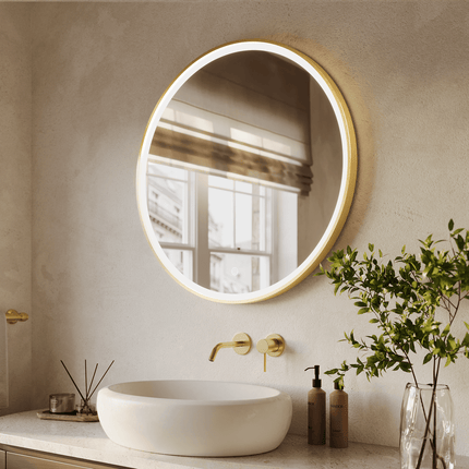 Miroir de salle de bains avec fonction anti-buée et éclairage LED réglable - 80 cm - PARIS