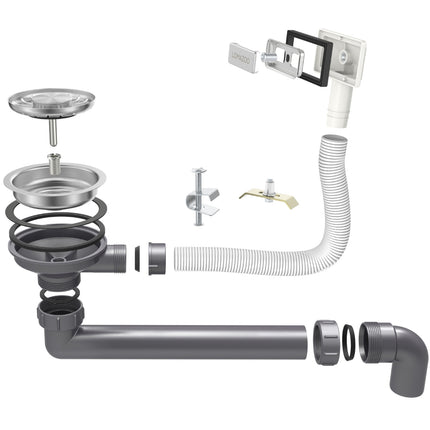 Évier double avec cuves profondes - Acier inoxydable - Phantom