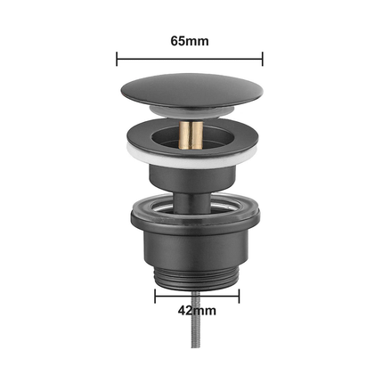 Bouchon de vidange à clic - Gun Metal - 4,2 cm - DS CONCEPT