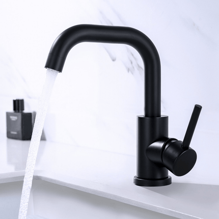 Mitigeur lavabo design contemporain avec bec orientable - noir - Pollux DS CONCEPT