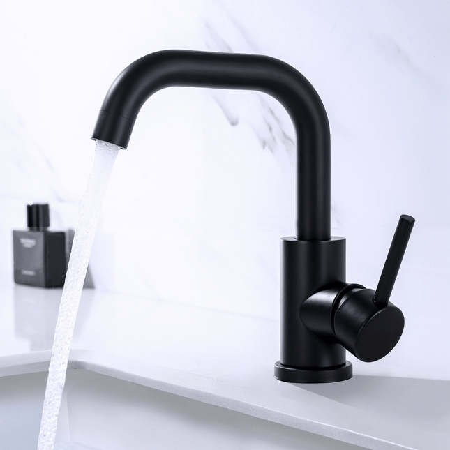 Mitigeur lavabo design contemporain avec bec orientable - noir - Pollux DS CONCEPT
