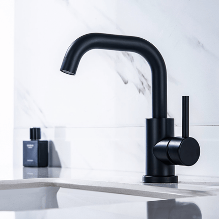 Mitigeur lavabo design contemporain avec bec orientable - noir - Pollux DS CONCEPT