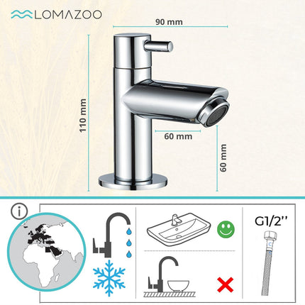 Robinet de lavabo chromé avec revêtement CleanPlus® - DS CONCEPT Pyrmont