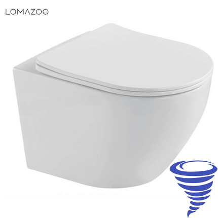 Toilette suspendue rimless avec abattant softclose - blanc - LINEA