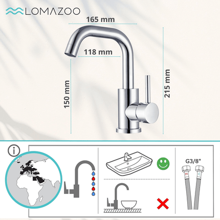 Robinetterie de lavabo finition chromée brillante avec technologie SilkTouch® - ROSELY