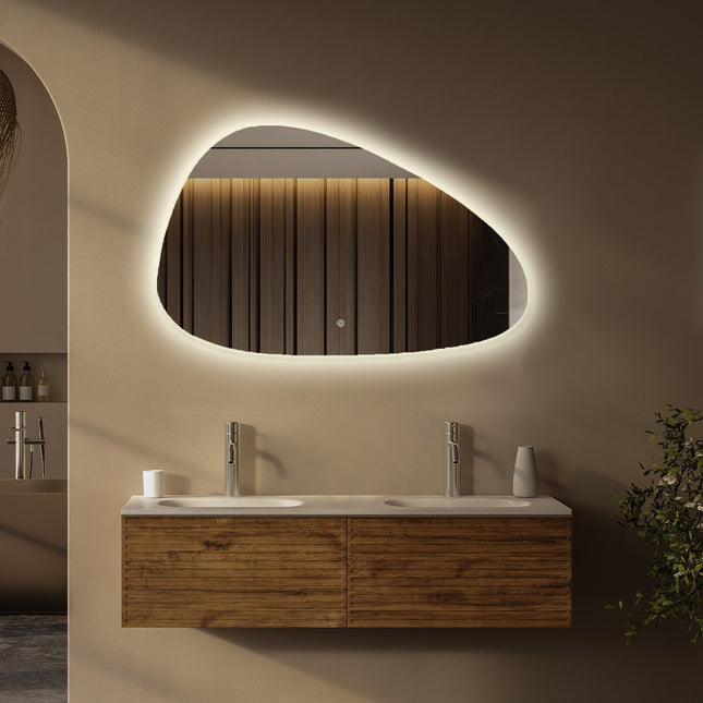 Miroir de salle de bain LED avec éclairage réglable - 120 x 75 cm - Sevilla
