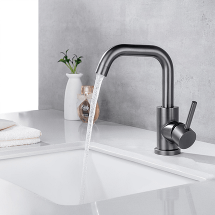 Robinet de lavabo design contemporain finition Gun Metal - Ciel