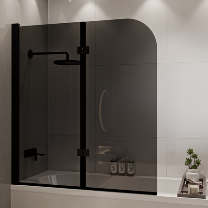 Paroi de douche pliable avec revêtement Nano - Noir - 120 cm - Caracas