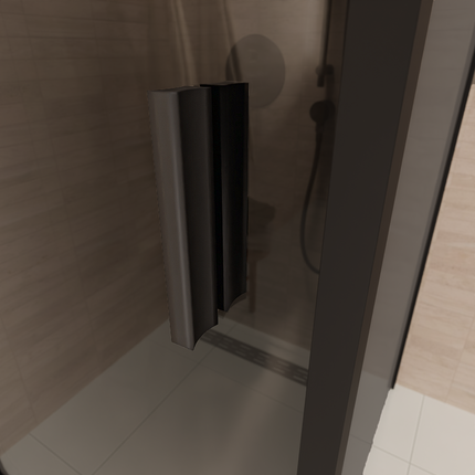 Cabine de douche avec verre fumé Nano Revêtement - Noir - 90 cm - Bogota