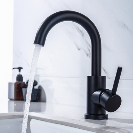 Robinet de lavabo design ergonomique avec bec pivotant - noir - DS CONCEPT Styx