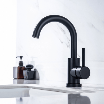 Robinet de lavabo design ergonomique avec bec pivotant - noir - DS CONCEPT Styx