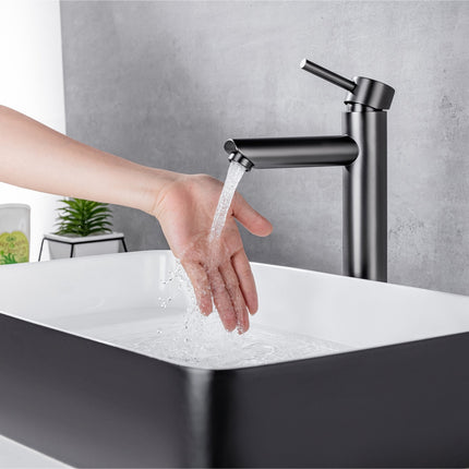 Robinet de lavabo avec vasque posée - Gun Metal - Tess