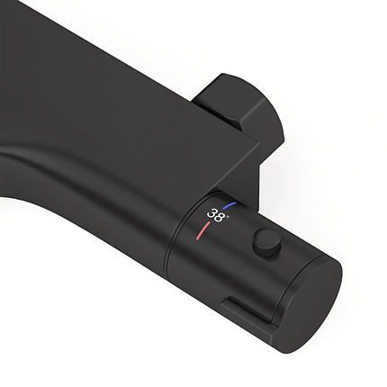 Mitigeur thermostatique bain finition noire mate - 15 cm - DS CONCEPT