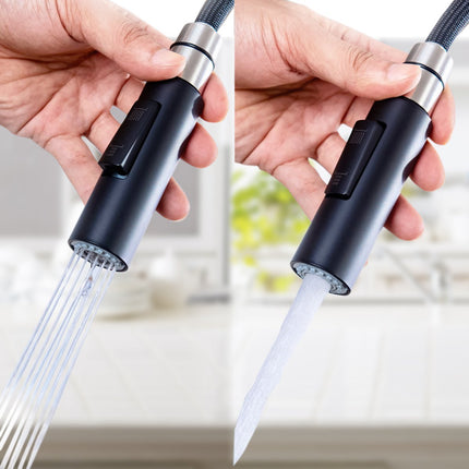 Robinet de cuisine design moderne avec douchette extractible - noir - Turais