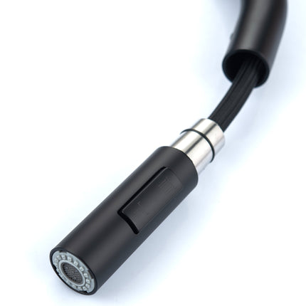 Robinet de cuisine design moderne avec douchette extractible - noir - Turais