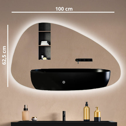 Miroir salle de bain LED avec fonction anti-buée - 100 cm - Valencia