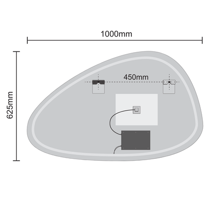 Miroir salle de bain LED avec fonction anti-buée - 100 cm - Valencia