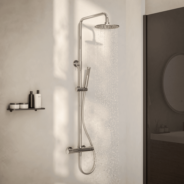 Douche à effet pluie avec mitigeur thermostatique - chrome - Vincenzo