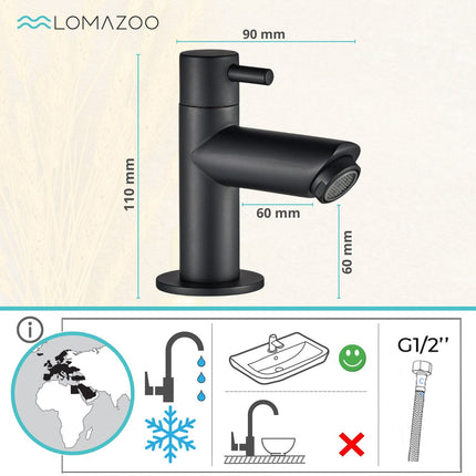 Robinet de lavabo design contemporain avec finition CleanPlus® - noir - VITTEL