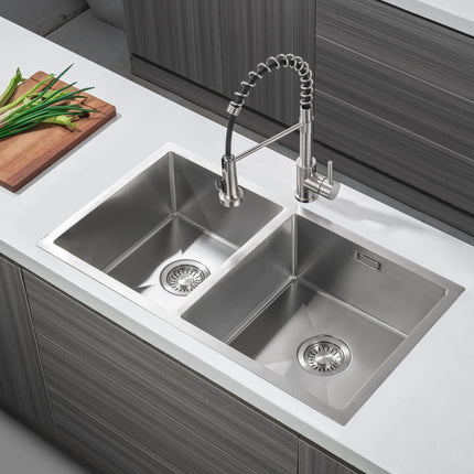 Évier double avec cuves profondes - acier inoxydable - 34-40 - Windsor